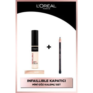 L'oréal Paris Infaillible 24h Tüm Yüze Uygulanabilir Kapatıcı - 322 Ivory + Paradise Le Khol Mini Göz Kalemi