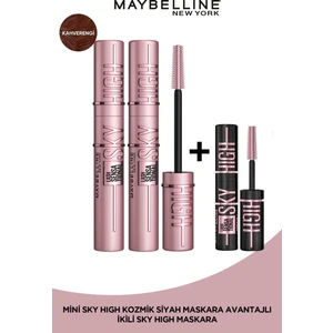 Maybelline New York 2'Li Maybelline New York Lash Sensational Sky High Kahverengi Maskara Seti + Sky High Cosmic Mini Maskara