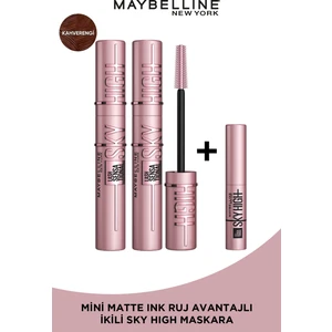 Maybelline New York 2'Li Maybelline New York Lash Sensational Sky High Kahverengi Maskara Seti + Sky High Mini Maskara