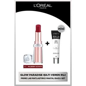 L'oréal Paris Glow Paradise Balm-In-Lipstick - Işıltı Veren Ruj 353 Mulberry Ecstatic + Prime Lab Matte Mini