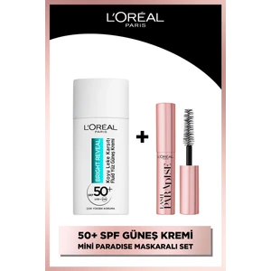 L'oréal Paris Bright Reveal Spf 50+ Koyu Leke Karşıtı Fluid Günlük Yüz Güneş Kremi 50ml + Paradise Mini Maskara