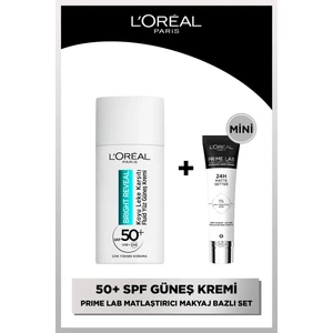 L'oréal Paris Bright Reveal Spf 50+ Koyu Leke Karşıtı Fluid Günlük Yüz Güneş Kremi 50ml + Prime Lab Matte Mini
