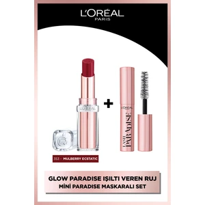 L'oréal Paris Glow Paradise Balm-In-Lipstick - Işıltı Veren Ruj 353 Mulberry Ecstatic + Paradise Mini Maskara