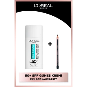 L'oréal Paris Bright Reveal Spf 50+ Koyu Leke Karşıtı Fluid Günlük Yüz Güneş Kremi 50ml + Paradise Le Khol Mini Göz Kalemi