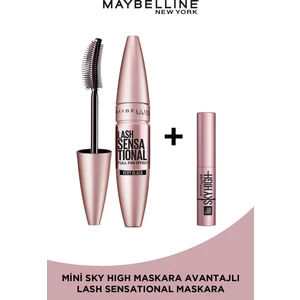 Maybelline New York Lash Sensational Yelpaze Etkili Siyah Maskara + Sky High Mini Maskara