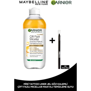 Çift Fazlı Micellar Kusursuz Makyaj Temizleme Suyu 400ml + Tat Liner Gel Pencil Göz Kalemi Mini