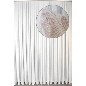 Tül Perde Düz V3 Desen PRT-075 1x3 Sık Pile 1 . Kalite Kırık Beyaz