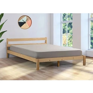 Masif Ahşap Karyola Çift Kişilik 120X200 cm Doğal Ahşap Natural