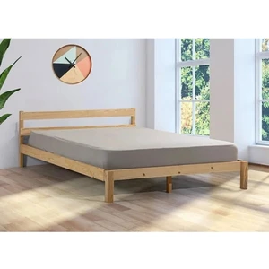 Masif Ahşap Karyola Çift Kişilik 140X200 cm Doğal Ahşap Natural