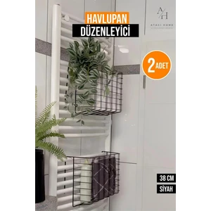 Atacı Home 1.kalite Siyah Asılabilir Havlupan Düzenleyici Banyo Havlu - Tuvalet Kağıdı Sepeti- Fenomen Ürünü