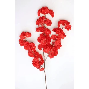 Yapay Japon Kiraz Çiçeği Dalı Kırmızı 90 cm Uzun Süreli Dekoratif Vazo Çiçeği