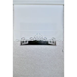 Ekru Nakışlı Lazer Kesim Modern Stor Güneşlik Perde