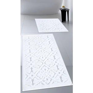 Cotton Crafty Pamuk Dokuma Banyo Paspas Seti, Banyo Halısı Lara 2 Li Set 60 x 100 - 60 x 50