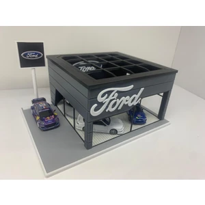 Tech Trade Ford Diecast Showroom Garaj Diorama 1:64 Ölçek