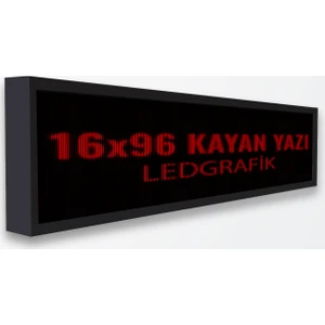 Ledgrafik 16x96 cm Kayan Yazı Kırmızı Led Tabela Telefondan wifi kontrol