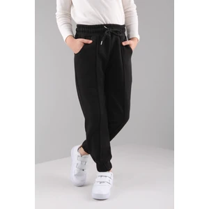 Lastikli Içi Polarlı Cepli Rahat Unisex Çocuk Eşofman Altı Siyah