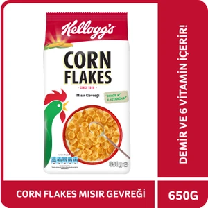 Corn Flakes Kahvaltılık Mısır Gevreği 650 Gr, Lif Kaynağı, Demir ve 6 Vitamin içerir