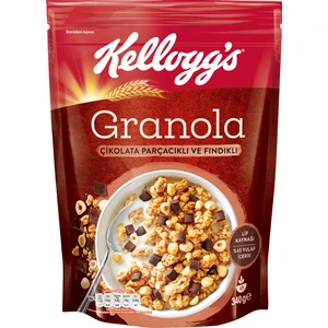 Granola Çikolata Parçacıklı ve Fındıklı 340 G, %44 Yulaf Ezmesi, Lif Kaynağı Kahvaltılık Gevrek
