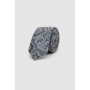 D'S Damat Gri Desenli 5,5 cm Kravat