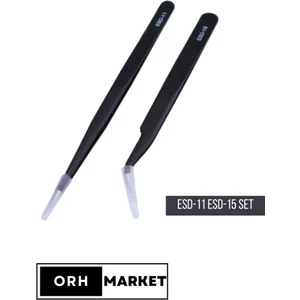 Elektronik Hassas Cımbız Seti Antistatik Karbon Fiber Esd-11 ve Esd-15 Set