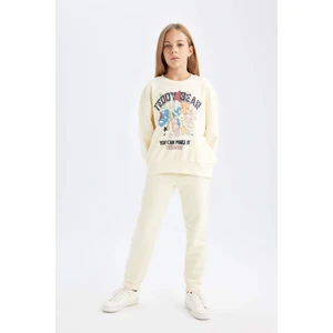 Kız Çocuk 2'li Takım Baskılı Sweatshirt Beli Lastikli Eşofman Altı D2218A824WN