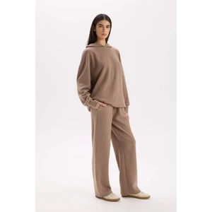 Wide Leg Geniş Bol Paça Beli Lastikli Bağcıklı Basic Düz Cepli Pantolon E1998AX24WN