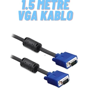 VGA Kablosu Ekran LCD Monitör Projeksiyon Bağlantı Kablosu 1.5 Metre