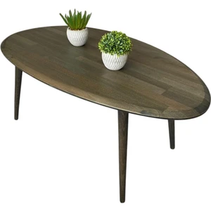 Faw Decor Asimetrik Oval Masif Ahşap Orta Sehpa