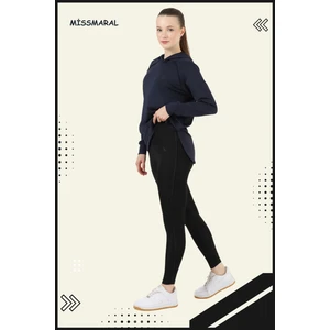 Miss Maral Kadın Eşofman Takım Lacivert /siyah Spor Tunik & Toparlayıcı Tayt Dalgıç Kumaş Sports And Casual 13060