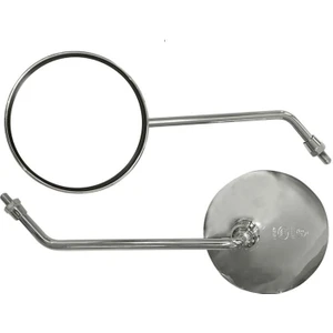 Scooter - Motosiklet 8 mm Yuvarlak Ayna Takımı Nikel