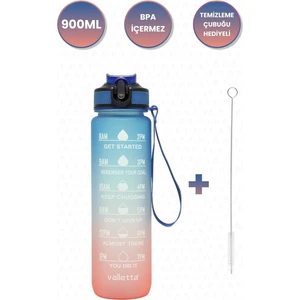 Fofana Bpa Içermez Motivasyonel Su Matarası 900 Ml Mavi Su Matara