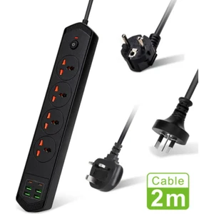 Bkl-17 Akım Korumalı 3000W Kapasiteli 10 Girişli 4 USB 2 Typ-C 4 Priz Girişli 2 Metre Kablo Uzunluklu Uzatma Grup Priz