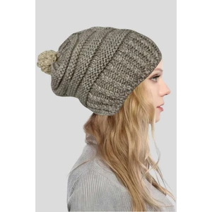 Kadın Ponponlu Kalın Örgü Bere