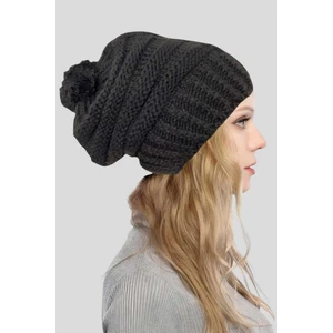 Kadın Ponponlu Kalın Örgü Bere