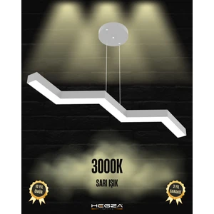 Sega (Gri Kasa, Sarı Işık) Ledli Modern Sarkıt Linear LED Avize Salon Mutfak Oturma Odası Yatak Odası Antre Hol LED