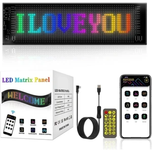 Büyük Boy 64 X 16 Pixel Led Matrix Panel Dijital Kayar Rgb Ekran Kumandalı Mobil Uygulamalı Araç Ofis Iş