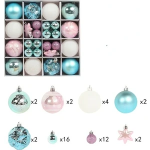 Noel Topu Takım Elbise Noel Ağacı Boyalı Top Kolye Hediye Kutusu (Yurt Dışından)