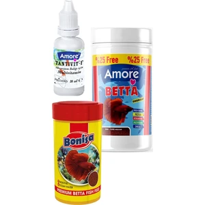 Betta Granules Fish Food 125 ml Bonisa 100 ml Beta Balığı Yemi Multivitamin 30 cc