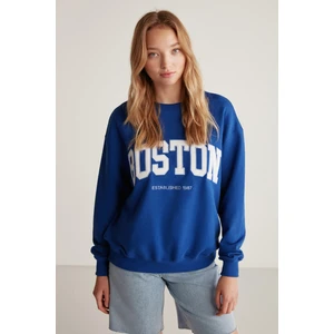 Carola Oversize Lacivert Sweatshirt