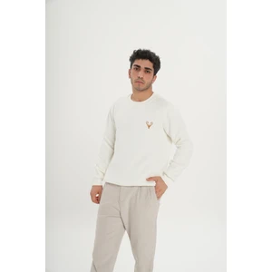 Safe Tasarım Unisex Pamuklu Içi Polarlı Bisiklet Yaka Sweatshirt