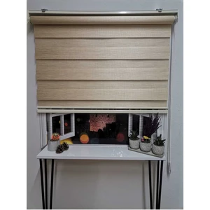 Bambu Raks Koyu Krem Zebra Perde