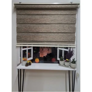 Bambu Raks Kahverengi Zebra Perde