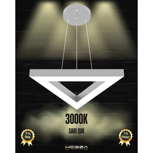 Trian (Gri Kasa, Sarı Işık) Ledli Modern Sarkıt Linear LED Avize Salon Mutfak Oturma Odası Yatak Odası Antre Hol LED