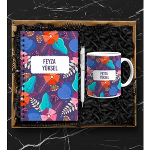 Kişiye Özel Defter Kalem Kupa Seti Sevgililer Günü