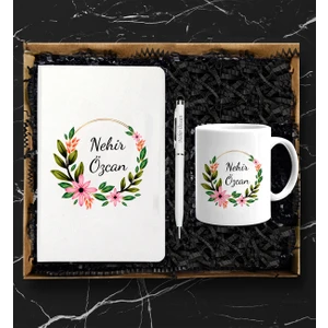 Kişiye Özel Defter Kalem Kupa Seti Sevgililer Günü