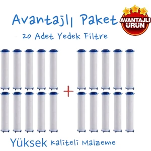 20 Adet Kireç Önleyici Duş Filtresi (Avantajlı Paket)