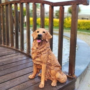 Golden Köpek Heykeli Bahçe Dekor