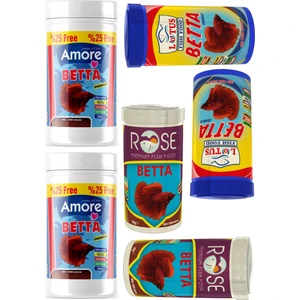 Betta Granules 2 x 125 ml Rose 2 x 100 ml Lotus 2 x 100 ml Beta Balığı Yemi Toptan Fish Food