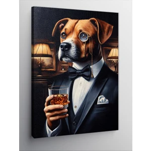 Kanvas Tablo Smokinli Köpek