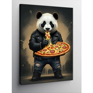 Kanvas Tablo Pizza Tutan Panda
